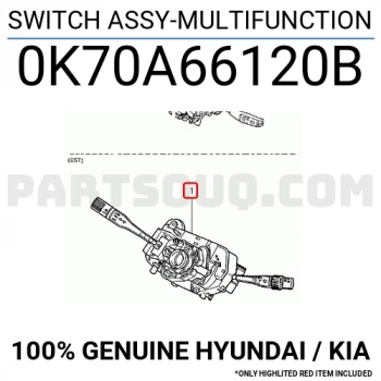 Kol Far-Sinyal Kumanda Bongo  1997-2004 (Silgeç Zaman Ayarlı) (Oem No:0K70A66120B)