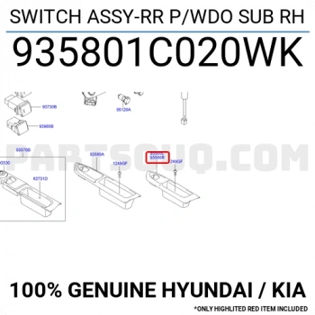 Cam Açma Düğmesi Getz 2006-2011 Arka Sağ (Oem No:935801C020Wk)