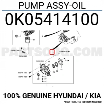 Kore Sportage Dizel 1997-2003 Yağ Pompası  (Oem No:0K05414100)