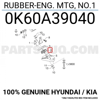 Kore Bongo Dizel 1997-2006 Motor Takozu : R / L  (Oem No:0K60A39040)