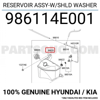 Su Fıskiye Deposu Bongo 2004 Sonrası (Oem No:986114E001)