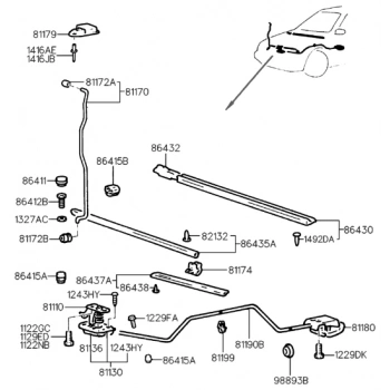 Tel Kaput Açma S-Coupe 1990-95 (Oem No:8119023000)