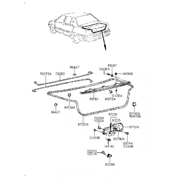 Bagaj Kilidi Kapak Excel 1991-94 (Oem No:8124024000)