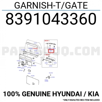 Bagaj Çıta  Kaplama H100 1997-01 (Oem No:8391043360)