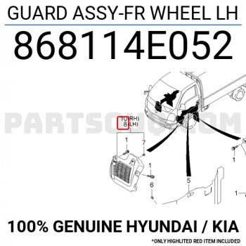 Çamurluk Davlumbazı Bongo Önün Önü 2005-2019 Sol (Oem No:868114E052)
