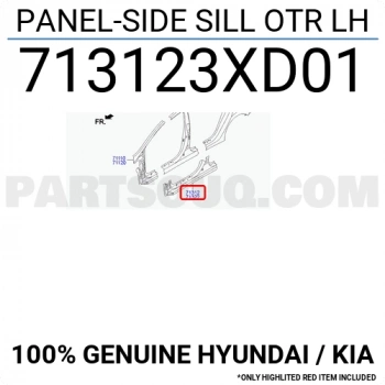 Marşpiyel Sacı Elantra 2011 Sonrası Sol (Oem No:713123Xd01)