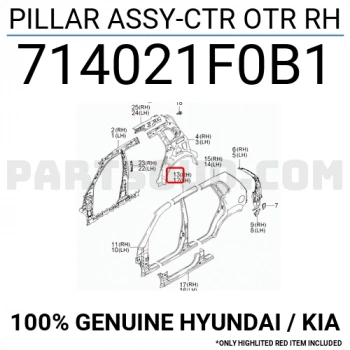 Direk Sacı Dış Sportage 2004-2010 Orta Sağ (Oem No:714021F0B1)