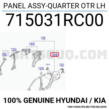 Çamurluk Accent 2011 Sonrası Blue Arka Sol (Oem No:715031Rc00)