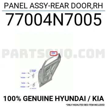 Kapı Tucson Arka 2021 Sonrası Sağ (Oem No:77004N7005)