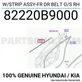 Cam Sıyırıcı I-10-13-2018 Ön Kapı Dış Sağ (Oem No:82220B9000)