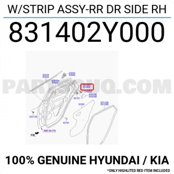 Kapı Çevre Fitili Ix-35 Arka 2010-2015 Sağ (Oem No:831402Y000)