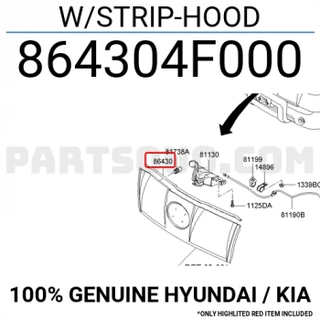 Kaput Uç Lastiği H-100 Kamyonet 2005-12 (Oem No:864304F000)