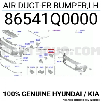 Tampon Hava Giriş Bakaliti I-2020 2021 Sonrası Sol (Oem No:86541Q0000)