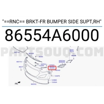 Tampon Bağlantı Braketi I-30 Ön 2012 Sonrası Üst Sağ (Oem No:86554A6000)