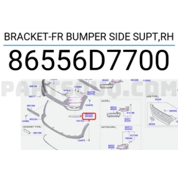 Tampon Bağlantı Braketi Tucson Ön 2019-2020 Alt Sağ (Oem No:86556D7700)