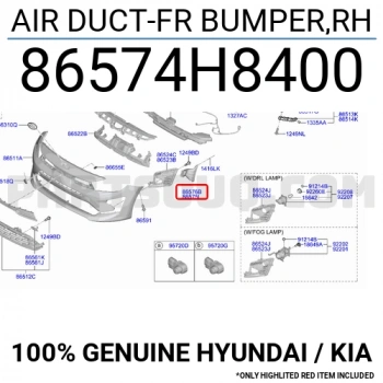 Tampon Hava Giriş Bakaliti Stonic 2018-2021 Ön Sağ (Oem No:86574H8400)