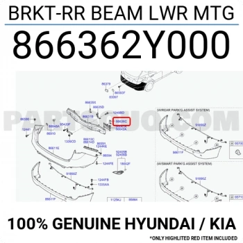 Tampon Bağlantı Braketi Ix-35 Arka 2010-15 (Oem No:866362Y000)