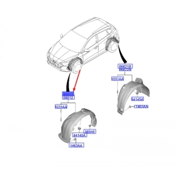 Çamurluk Davlumbazı Bayon Ön 2021 Sonrası Sol (Oem No:86811Q0400)