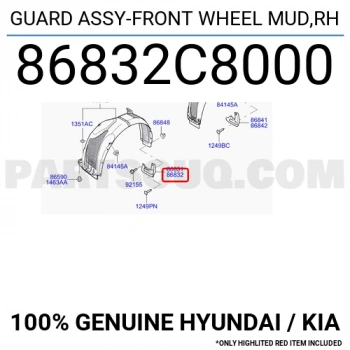 Paçalık I-2020 Ön 2015-2018 Sağ (Oem No:86832C8000)