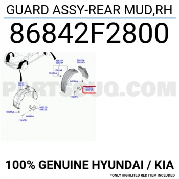 Paçalık Elantra Arka 2019-2020 Sağ (Oem No:86842F2800)