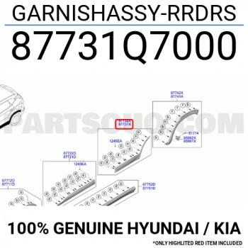 Dodik Stonic Arka Kapı Çıtası 2018-2021 Sol (Oem No:87731H8400)