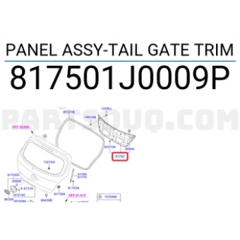 Trim Bagaj İç Bakaliti I-2020 2009-14 (Oem No:817501J0009P)