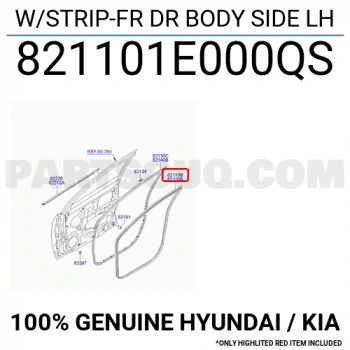 Kapı Kasa Fitili Accent 2006-2011 Era Gri Ön Sol (Oem No:821101E000Qs)