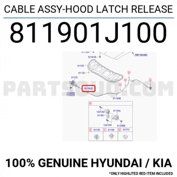 Tel Kaput Açma İ20 2009- Ön (Oem No:811901J100)