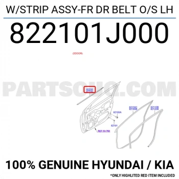 Cam Çıta Kenar İ20 2009- Ön Sol  (Oem No:822101J000)