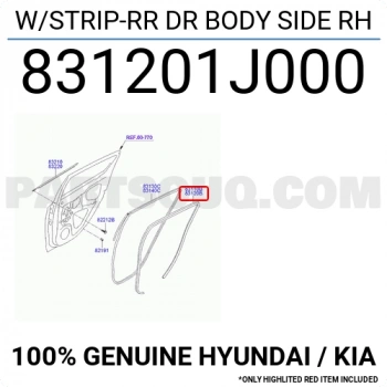 Kapı Fitili Kasa İ20 2009-2011 Arka R (Oem No:831201J000)