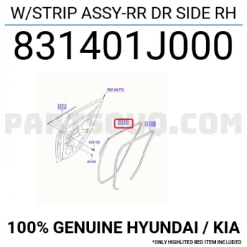 Kapı Fitili İ20 2009-2011 Arka R (Oem No:831401J000)