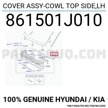 Izgara Ön Cam Silecek İ20 2009- Sol  (Küçük Parça) (Oem No:861501J010)