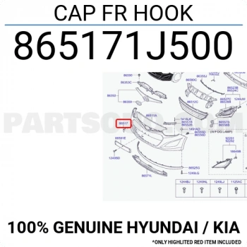 Tampon İ20 2012- Çeki Kapağı Ön (Oem No:865171J500)