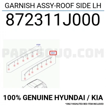 Tavan Çıtası İ20 2009-2011 Sol  (Oem No:872311J000)