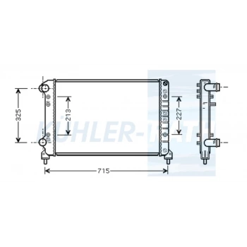 Fiat Doblo 1,9 D 2001- Su Radyatörü Brazıng (Oem No:46749018)