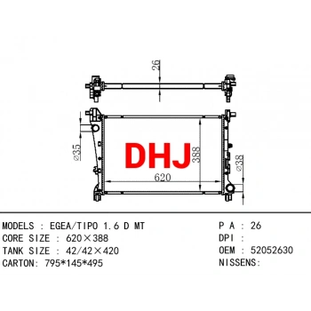 Fiat Egea 1,6 Mjet 2015- Su Radyatöru Brazıng (Oem No:52052630)