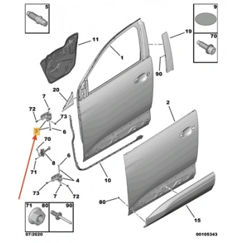 Fiat   1997-2000 Menteşeonkapıtpl  (Oem No:1608322680)