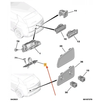 Fiat Doblo V /Scudo V / 208  3008  5008 Rifter B.M 2012- Bagaj Kilit Karsılık  (Oem No:9808866880)