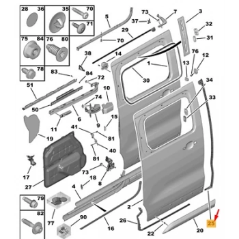 Fiat Scudo V 2022- Kapı Fitili  (Oem No:9819625380)