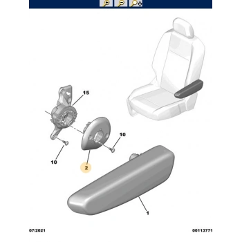 Fiat Doblo V 2022- Sağ Koltuk Dırseklık Kaplama  (Oem No:9826470280)