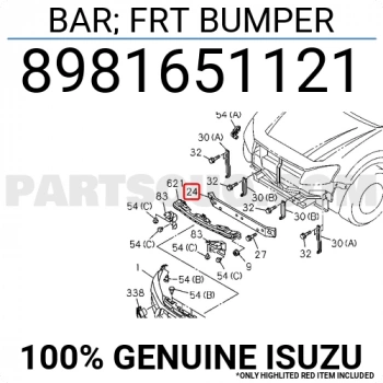 Tampon Demiri D-Max 2012-2017 Alt (Oem No:8981651121)