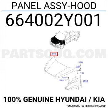 Motor Kaputu Ix-35 2010-15 (Oem No:664002Y000)