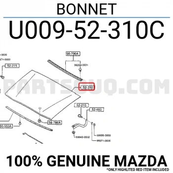 Motor Kaputu B2500  1997-00 (Oem No:U00952310C)