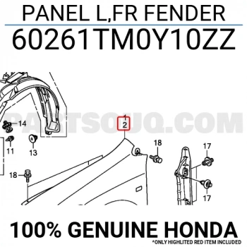Çamurluk City 2009-2011 Ön Sol (Oem No:60261Tm0Y10Zz)