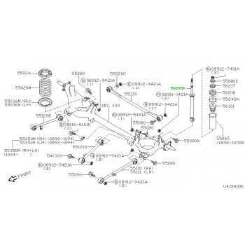 Japon Micra (K11) Benzin 1993-2002 Amortisör Arka  (Oem No:562104F125)