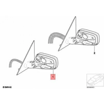 Bmw 7 Serisi Elektrikli Katlanır Ayna 2002-2007 Kör Noktalı Sağ (Oem No:51167190208)