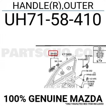 Kapı Kolu B2500 2001 Sonrası Krom Dış Ön Sağ / Ford Ranger (Oem No:Uh7158410)