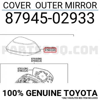 Ayna Kapağı Dış Corolla 2019 Sonrası Sol (Oem No:8794502933)