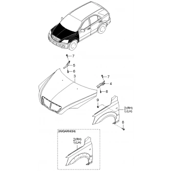 Motor Kaputu Sorento Kia 2005-08 (Oem No:664003E010)