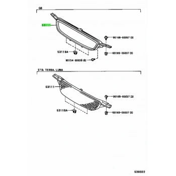 Panjur Corolla  1998-2000 Delikli Krom (Oem No:531111A310)